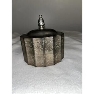 Godinger Silver Art Co LTD Silver Plated Jewelry Box Velvet Lined 5" VTG 1991